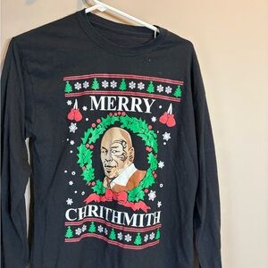 Merry Chrithmith Black Holiday Graphic Long-Sleeve Shirt